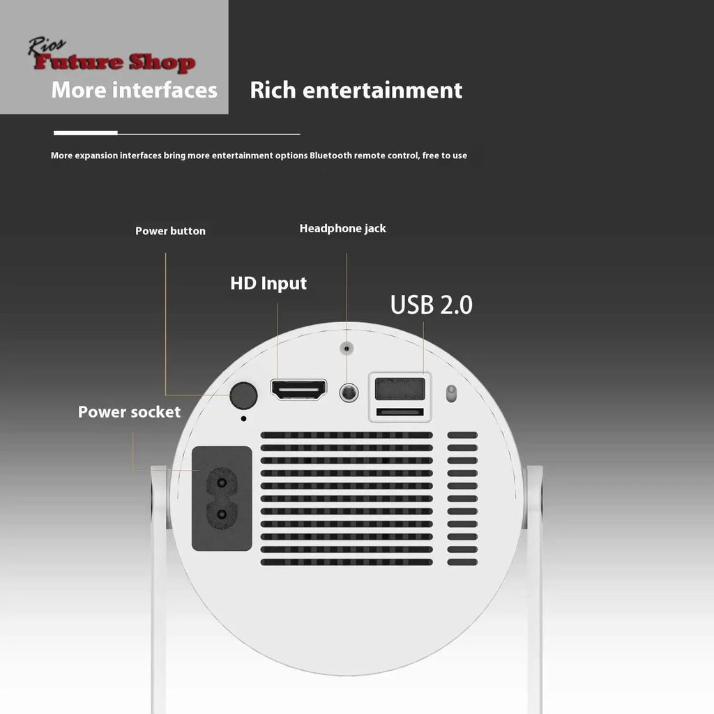 Portable Projector Small Straight Projector for Home Use 180 Degree Projection Angle Auto Focus Home Video Projector - Rios Future Shop