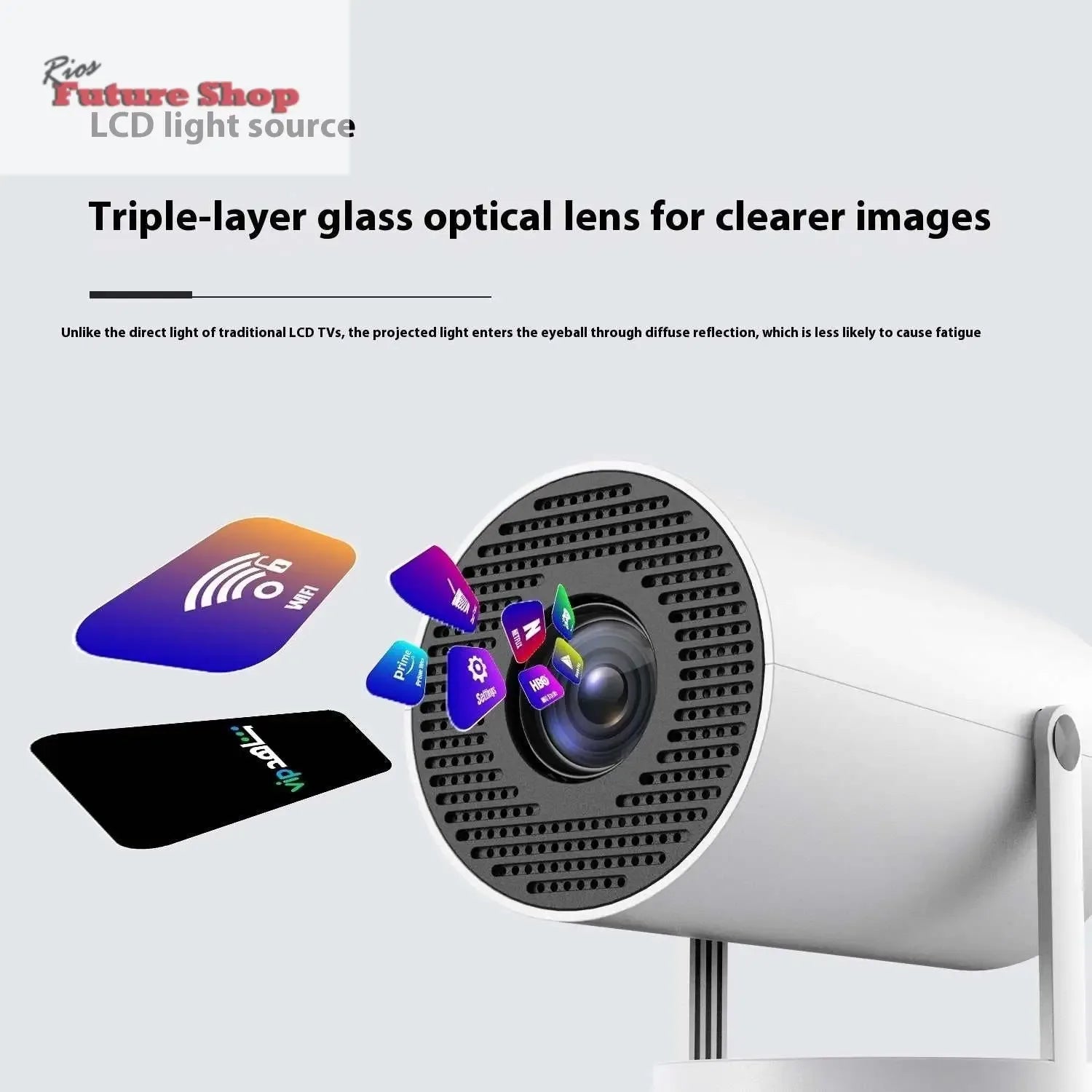 Portable Projector Small Straight Projector for Home Use 180 Degree Projection Angle Auto Focus Home Video Projector - Rios Future Shop