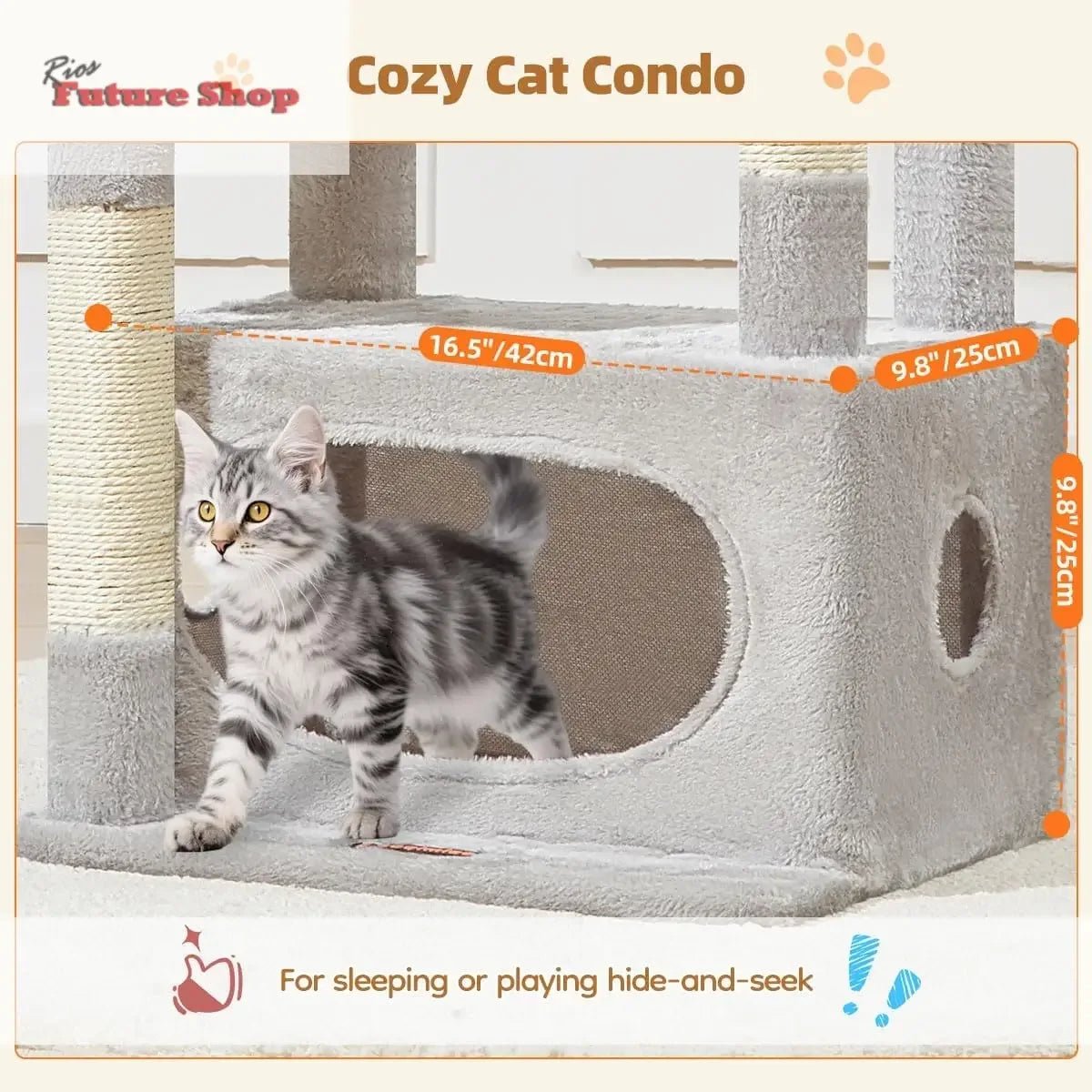 Purrfectly Tall Cat Scratching Tree – 97cm of Fun & Play for Your Feline Friend - Rios Future Shop