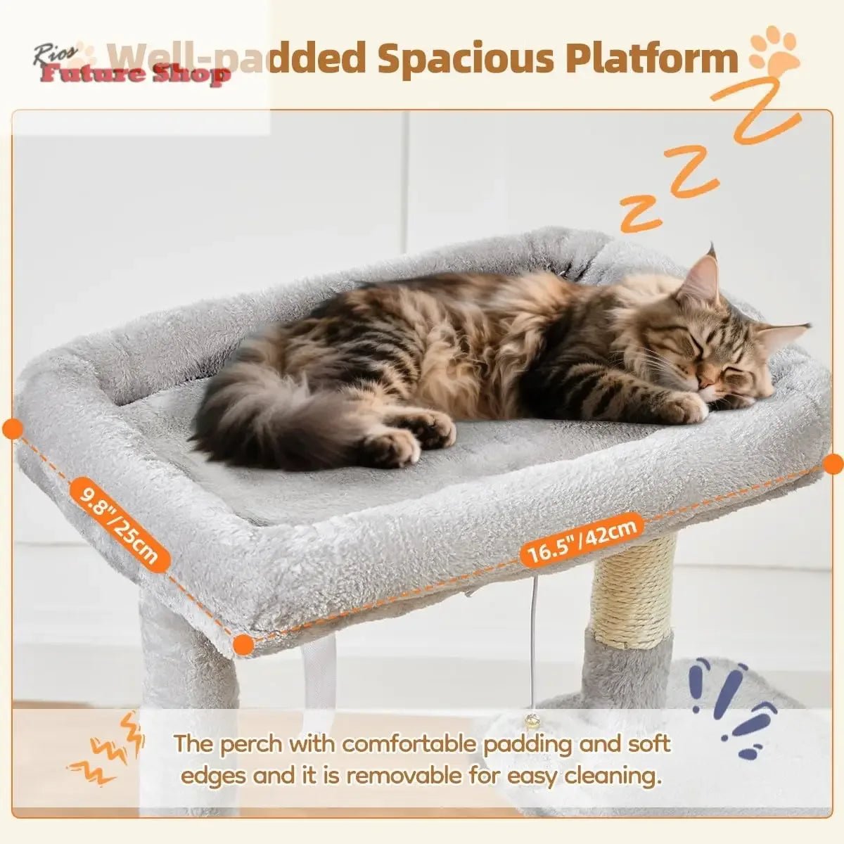 Purrfectly Tall Cat Scratching Tree – 97cm of Fun & Play for Your Feline Friend - Rios Future Shop
