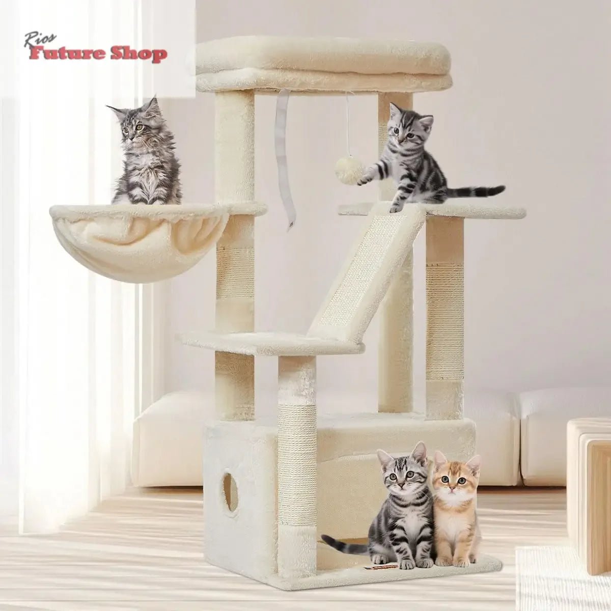 Purrfectly Tall Cat Scratching Tree – 97cm of Fun & Play for Your Feline Friend - Rios Future Shop