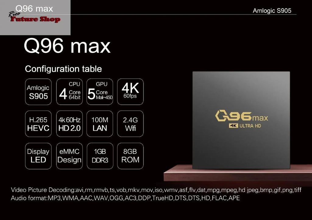 Q96 MAX BOX 4K Set Android - Rios Future Shop
