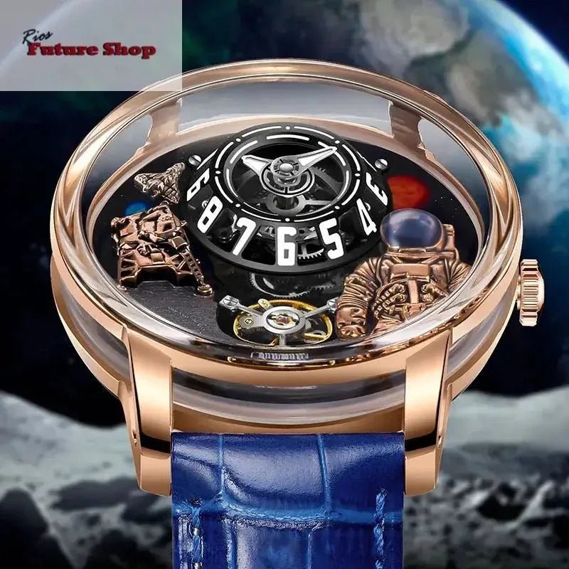 Relógio masculino de luxo totalmente mecânico à prova d'água - Rios Future Shop