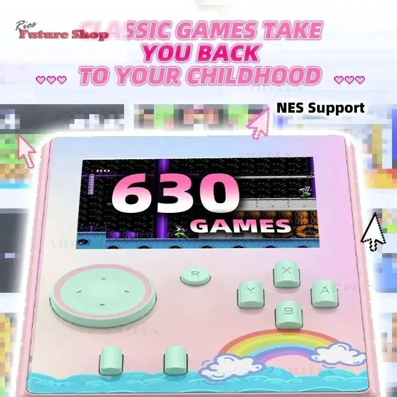 Retro Handheld Video Game Console Player 3 Inch HD Color 630 Games For NES Game Boy - Rios Future Shop