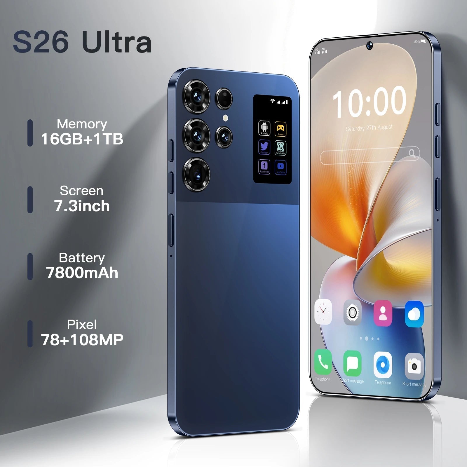 S26 Smartphone 16GB+1TB 7.3inch - Rios Future Shopsmartphones191288010:3327837Black;200001046:4807216g;210188933:11835346256 GB;210214501:3496622US