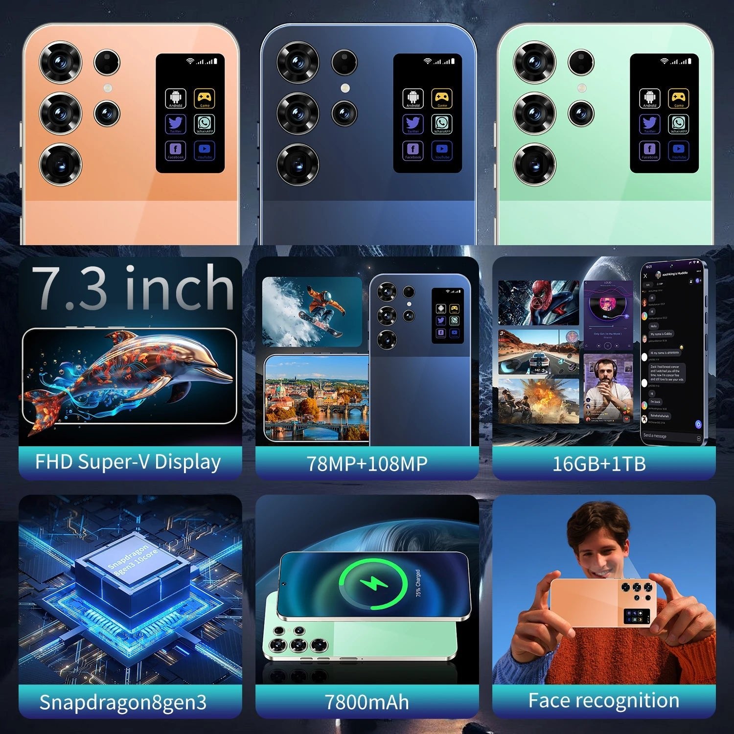 S26 Smartphone 16GB+1TB 7.3inch - Rios Future Shopsmartphones191288010:3327837Black;200001046:4807216g;210188933:11835346256 GB;210214501:3496622US