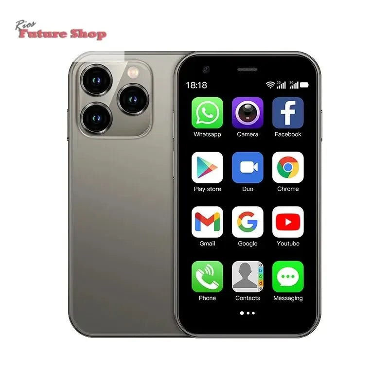 SERVO 15SE Mini Smartphone 3G WCDMA Android System WiFi Hotspot Play Store 3.0" Display Small Palm Smart Phones Dual SIM Standby - Rios Future Shop