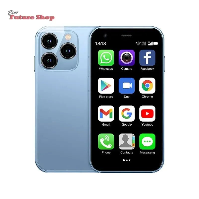 SERVO 15SE Mini Smartphone 3G WCDMA Android System WiFi Hotspot Play Store 3.0" Display Small Palm Smart Phones Dual SIM Standby - Rios Future Shop