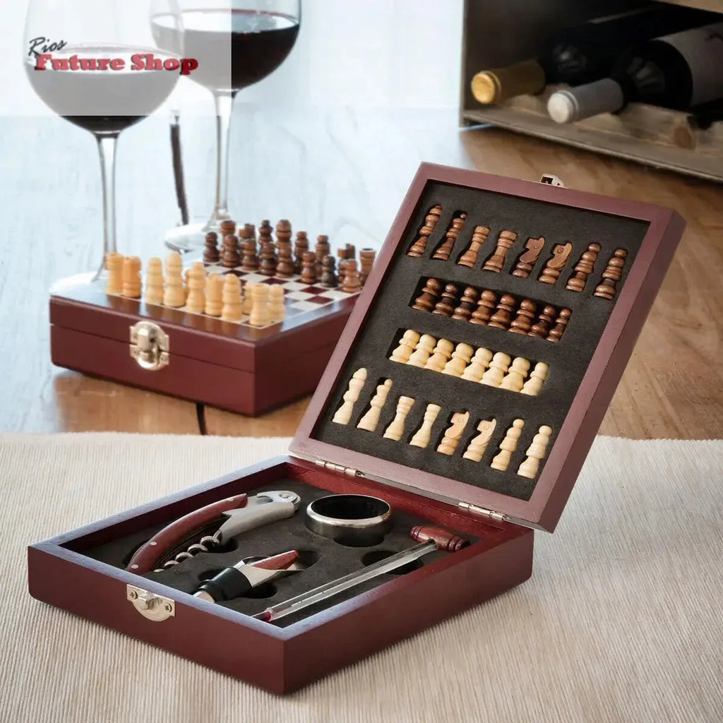 Set de Accesorios para Vino y Ajedrez InnovaGoods 37 Piezas - Rios Future Shop