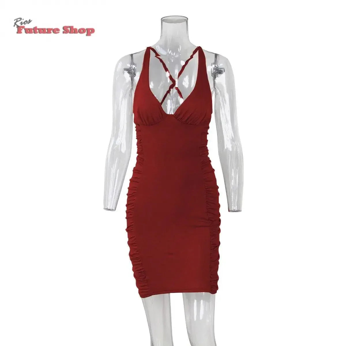 Sexy Deep V-neck Backless Dress - Rios Future Shop