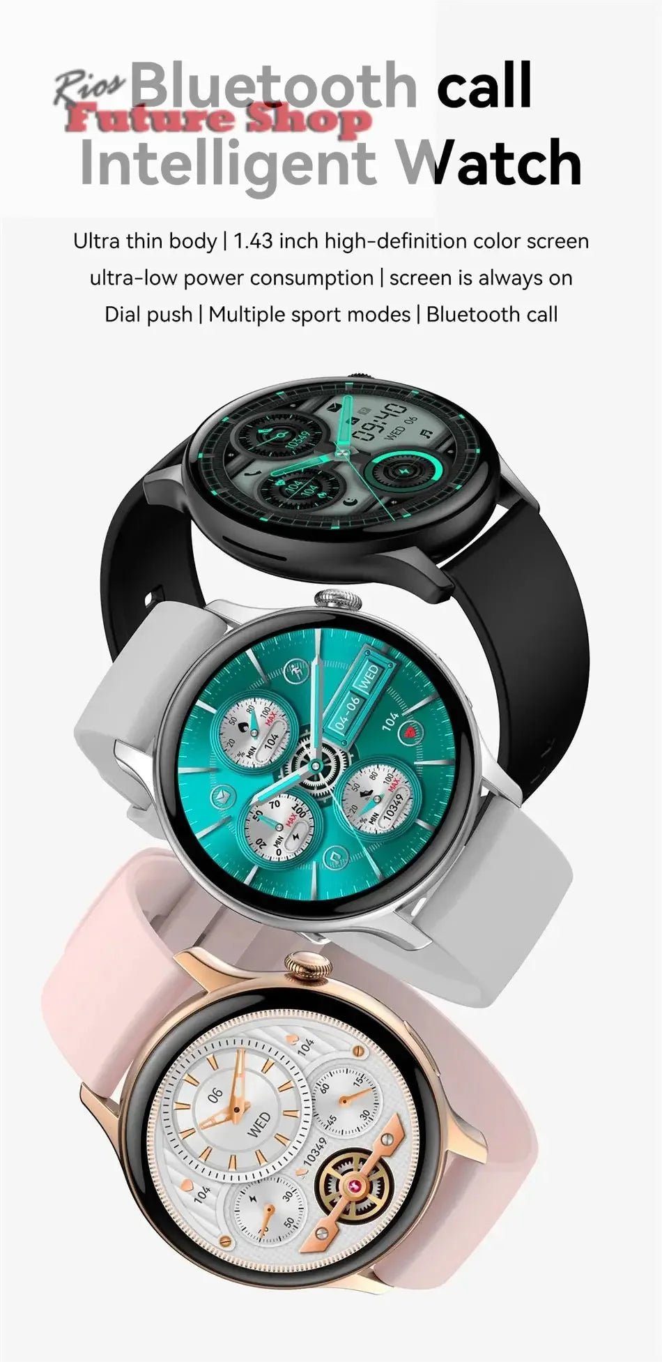 Smart Watch 466*466 HD Health Tracker For Xiaomi - Rios Future Shop