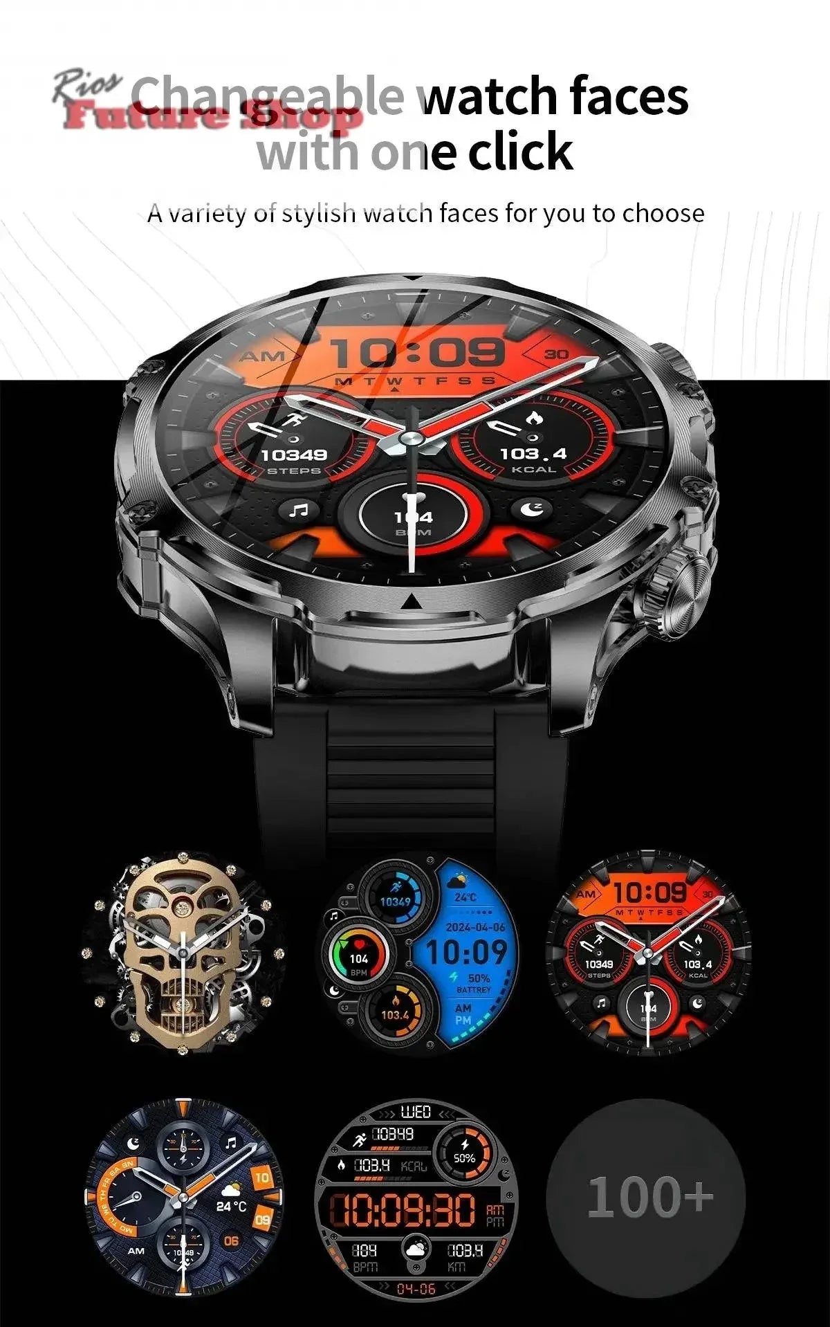 Smart Watch Flashlight Men Outdoors Sports - Rios Future Shop