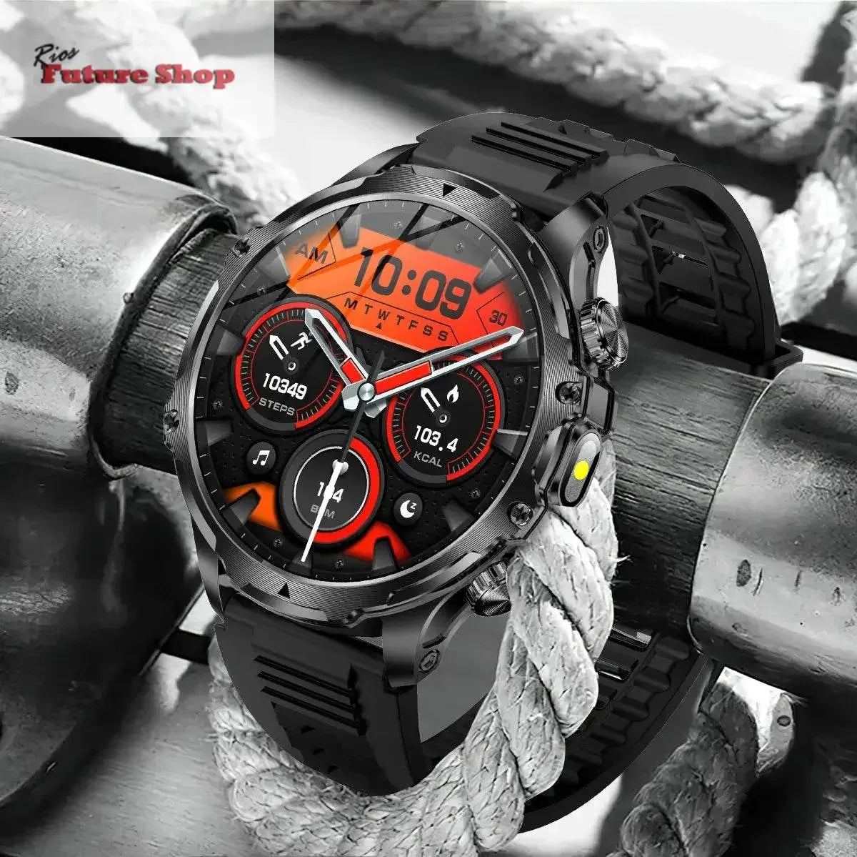 Smart Watch Flashlight Men Outdoors Sports - Rios Future Shop