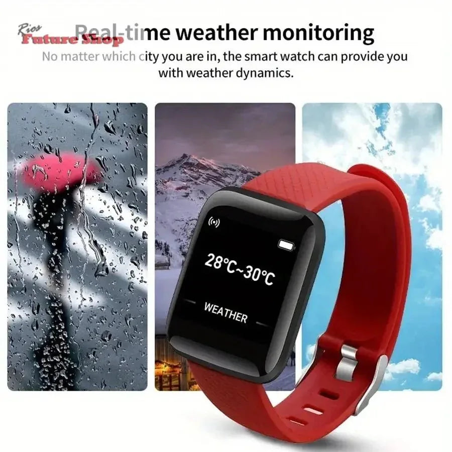 Smart Watch For Men Women Kids Message Remind Music Control Sport Step Calories D13 Smartwatch Alarm Clock 116Plus - Rios Future Shop