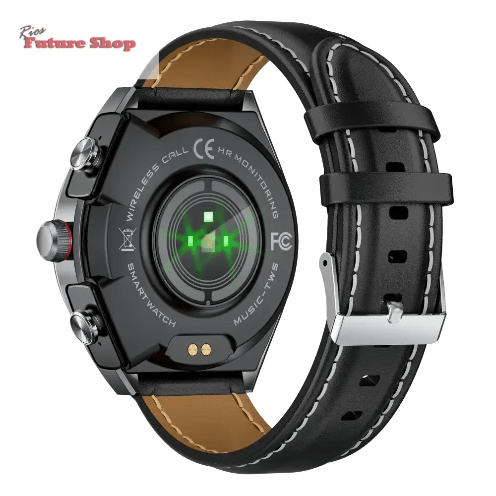 Smart Watch Leather Band with Earbuds 2 in 1 - Rios Future Shop