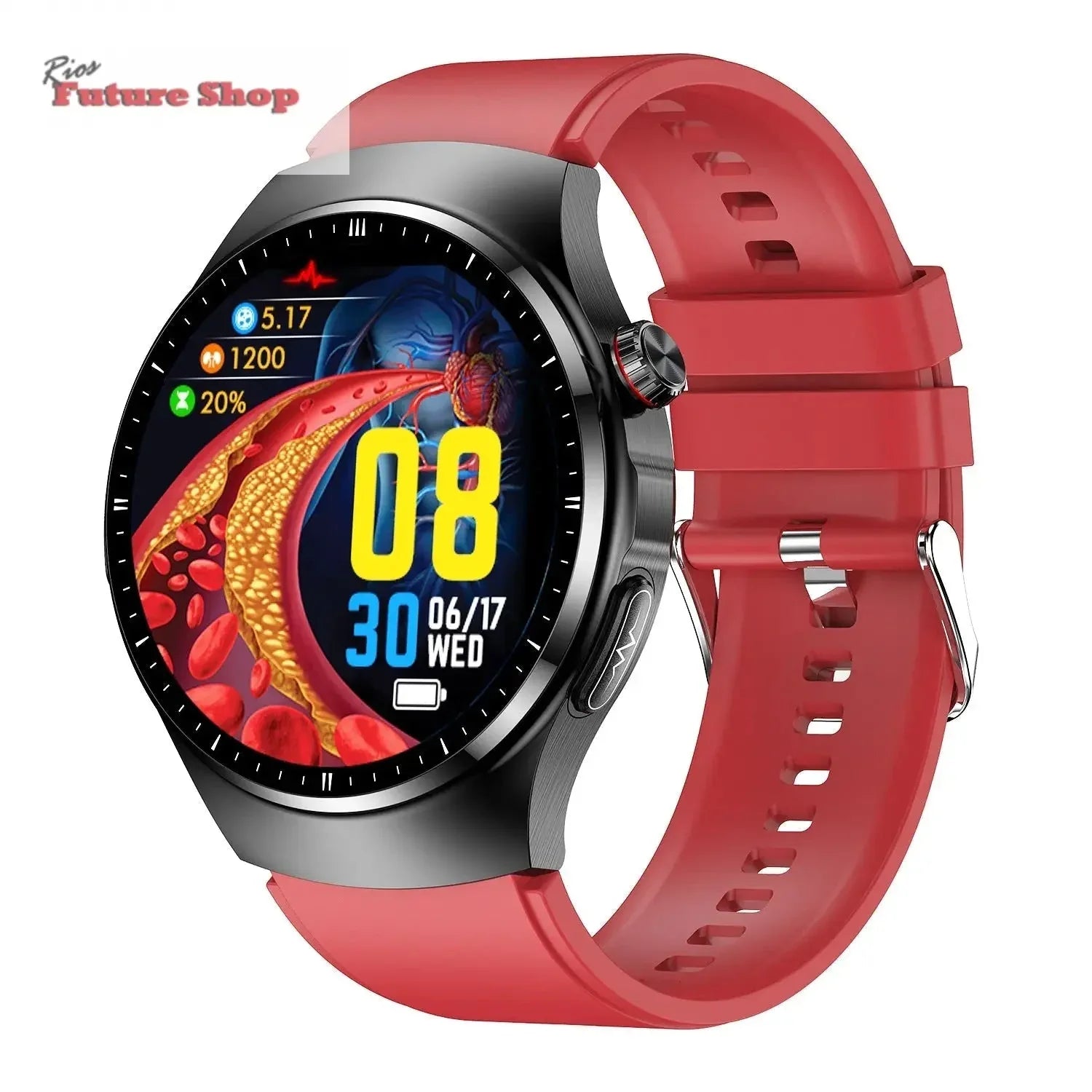 Smart Watch TK25 Bluetooth Call Blood Glucose Uric Acid Blood Lipids Electrocardiogram Body Fat Heart Rate Blood Oxygen Blood Pressure - Rios Future Shop