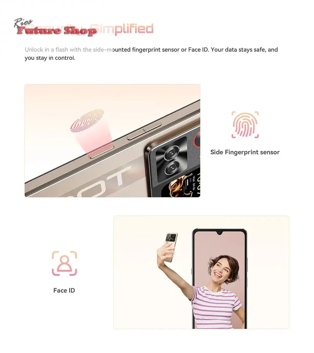 Smartphone 5G Cubot X100, Android 15, Dimensity 7025, 6nm, 2.5GHz,6.88-inch Screen,16GB(8+8),256GB, 64MP Camera, 5100mAh Battery - Rios Future Shop