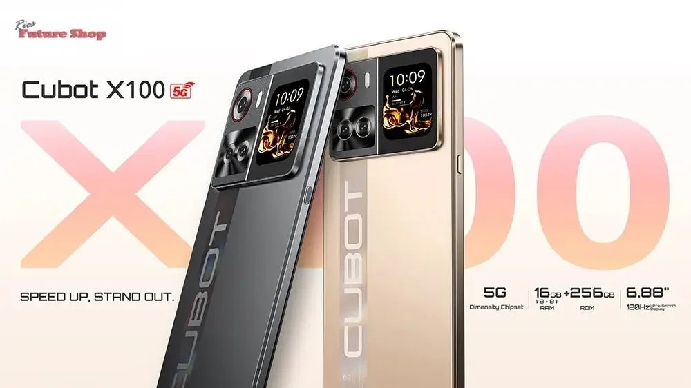 Smartphone 5G Cubot X100, Android 15, Dimensity 7025, 6nm, 2.5GHz,6.88-inch Screen,16GB(8+8),256GB, 64MP Camera, 5100mAh Battery - Rios Future Shop