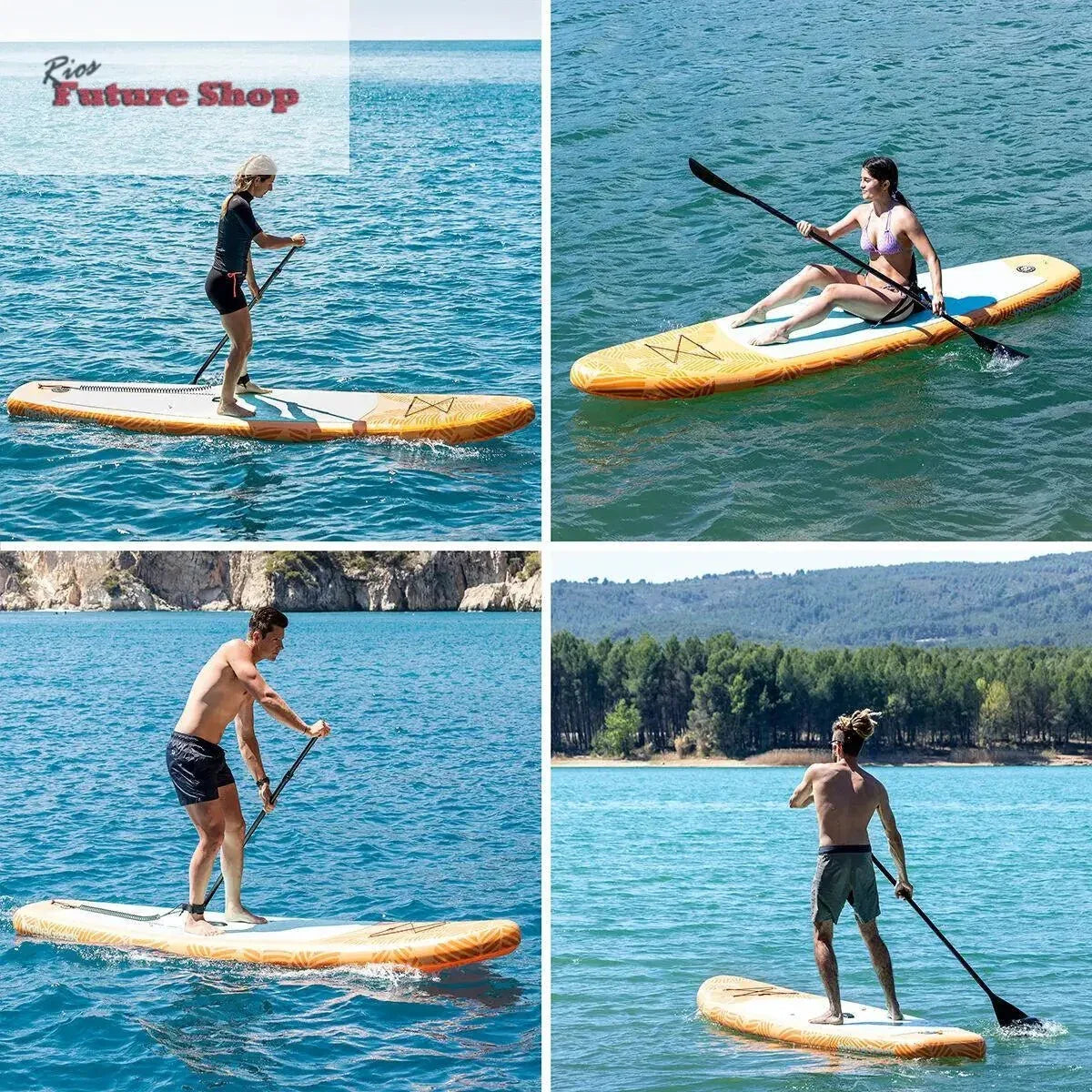 Tabla de Paddle Surf Hinchable 2 en 1 con Asiento y Accesorios Siros InnovaGoods 10'5" 320 cm - Rios Future Shop