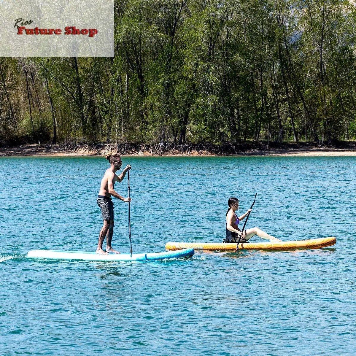 Tabla de Paddle Surf Hinchable 2 en 1 con Asiento y Accesorios Siros InnovaGoods 10'5" 320 cm - Rios Future Shop