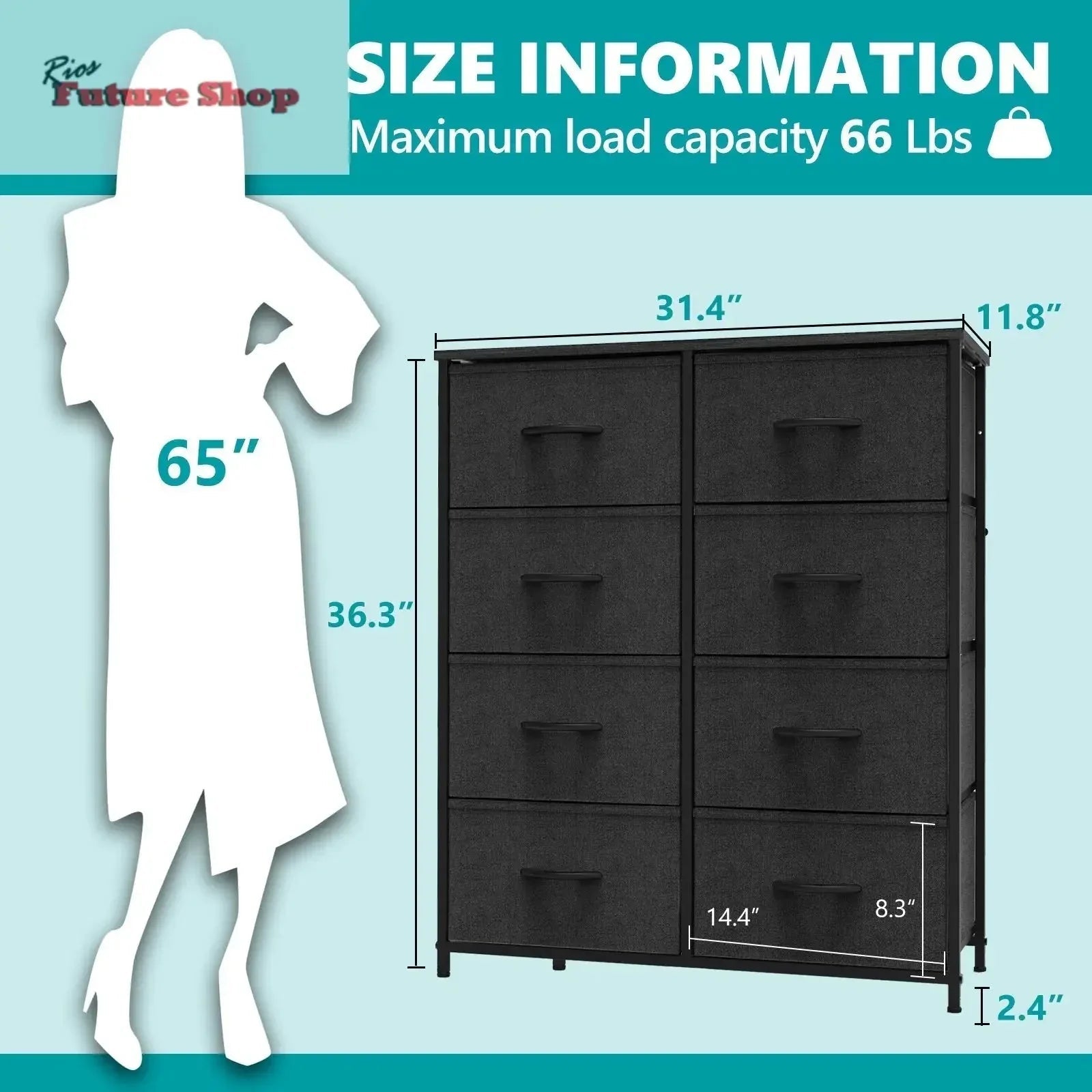 Tall Dressing Table Cloth Storage Tower - Rios Future Shop