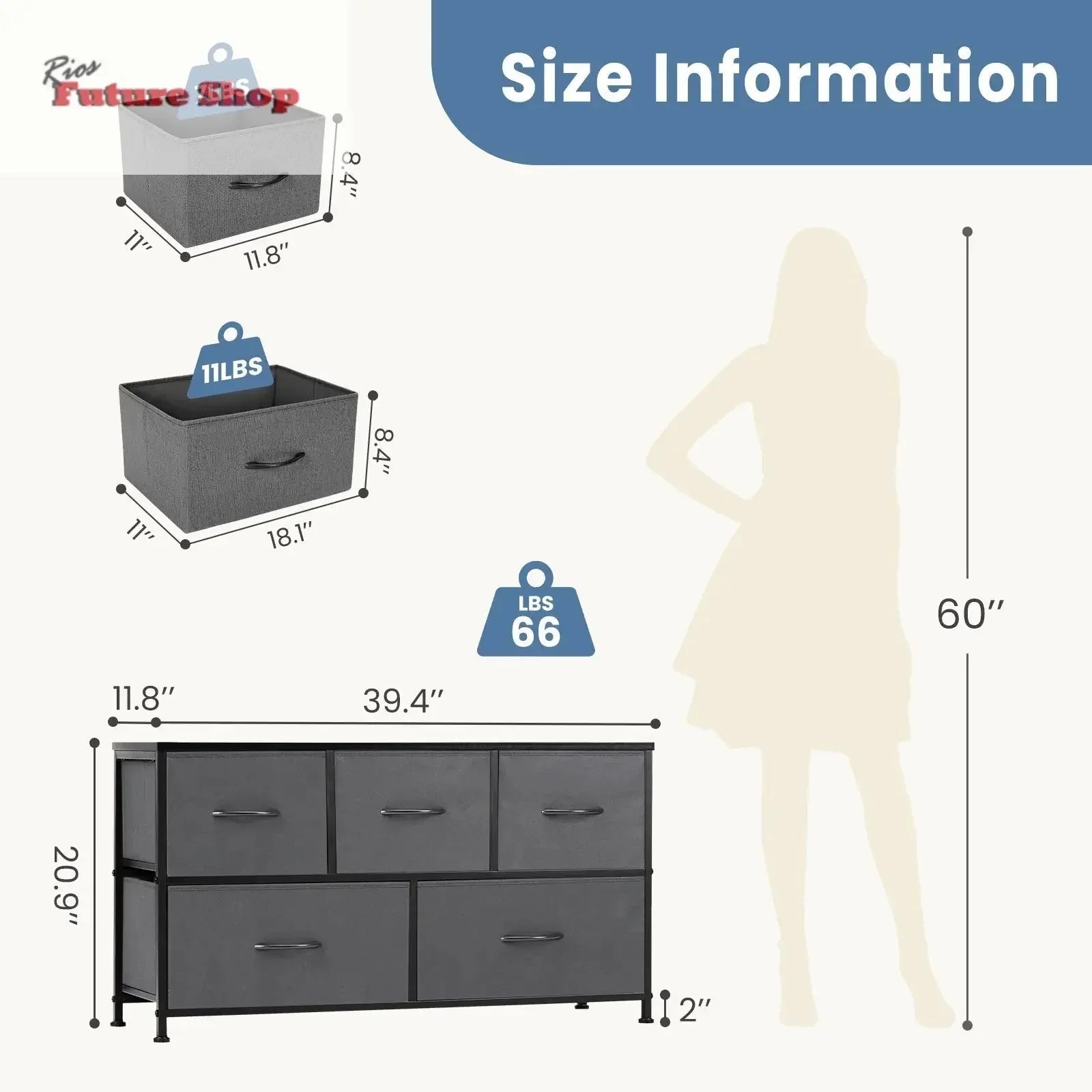 Tall Dressing Table Cloth Storage Tower - Rios Future Shop