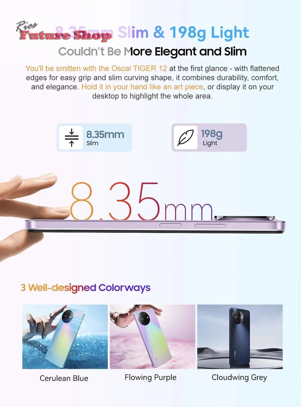 TIGER 12 Smartphone 5000mAh Battery 8GB/12GB,128GB/256GB 6.78'' DSersUSA