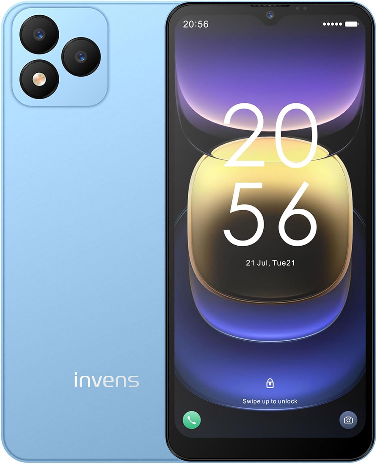 invens Note TK01 Mobile Phone, Android 12 Octa-Core Smartphone with 5.5'' Screen, Free Mobile Phones Battery 4250mAh, 8(4+4) GB+32GB 128GB Expandable, 4G Dual SIM/GPS/OTG, Blue