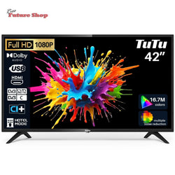 TuTu Televisores LED HD de 32 polegadas sem moldura TV com sintonizador digital DVB-T/T2-C-S/S2, HDMI, USB gravador leitor, modo de hotel, peana central (TUB32HN1NC, 2024) - Rios Future Shop