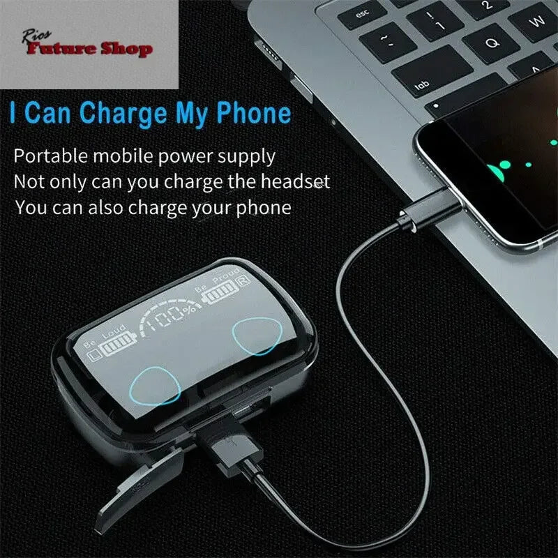 TWS Wireless 5.1 Waterproof Bluetooth Sports Earphones - Rios Future Shop