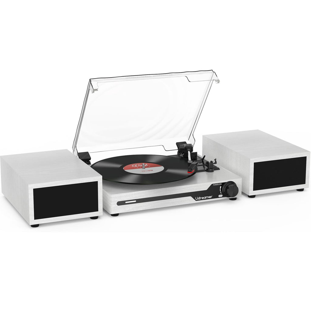 Udreamer Tocadiscos con 2 Altavoces Estéreo Duales, Vintage Tocadiscos con Bluetooth 5.3 Compatible 3 Velocidades, Entrada Auxiliar, Línea RCA, USB, Reproducción Inalámbrica, Verde