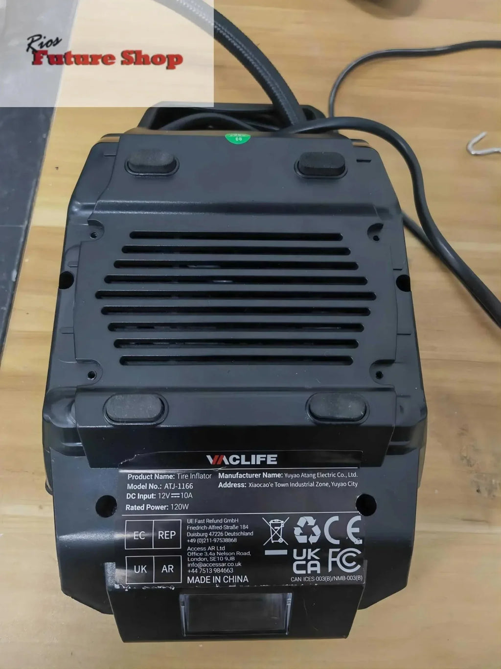 VacLife Air Compressor Tire Inflator, DC 12V Portable Air Compressor - Rios Future Shop