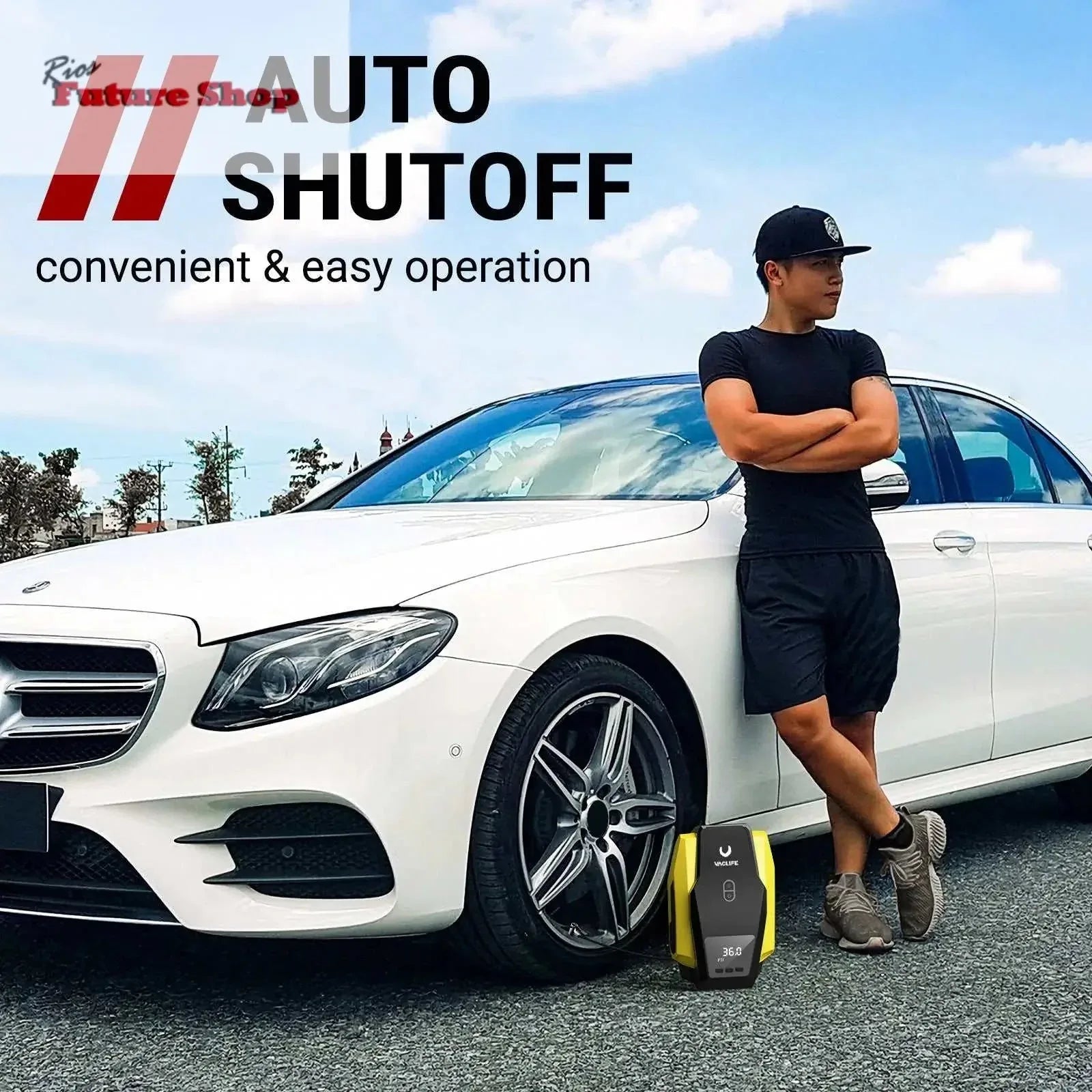 VacLife Air Compressor Tire Inflator, DC 12V Portable Air Compressor - Rios Future Shop