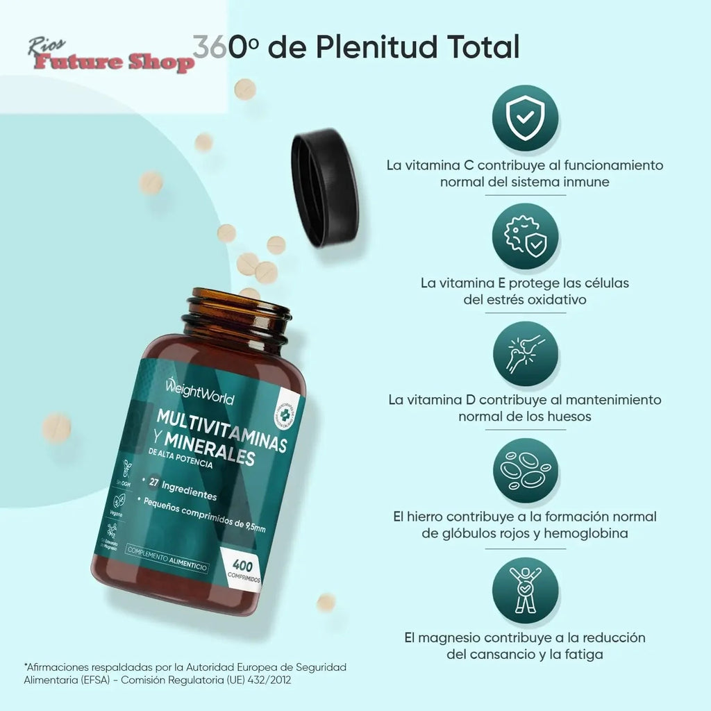 Vibrant Life Multivitamins & Minerals - 400 Vegan Tablets Packed with 27 Essential Nutrients for Optimal Health - Rios Future Shop