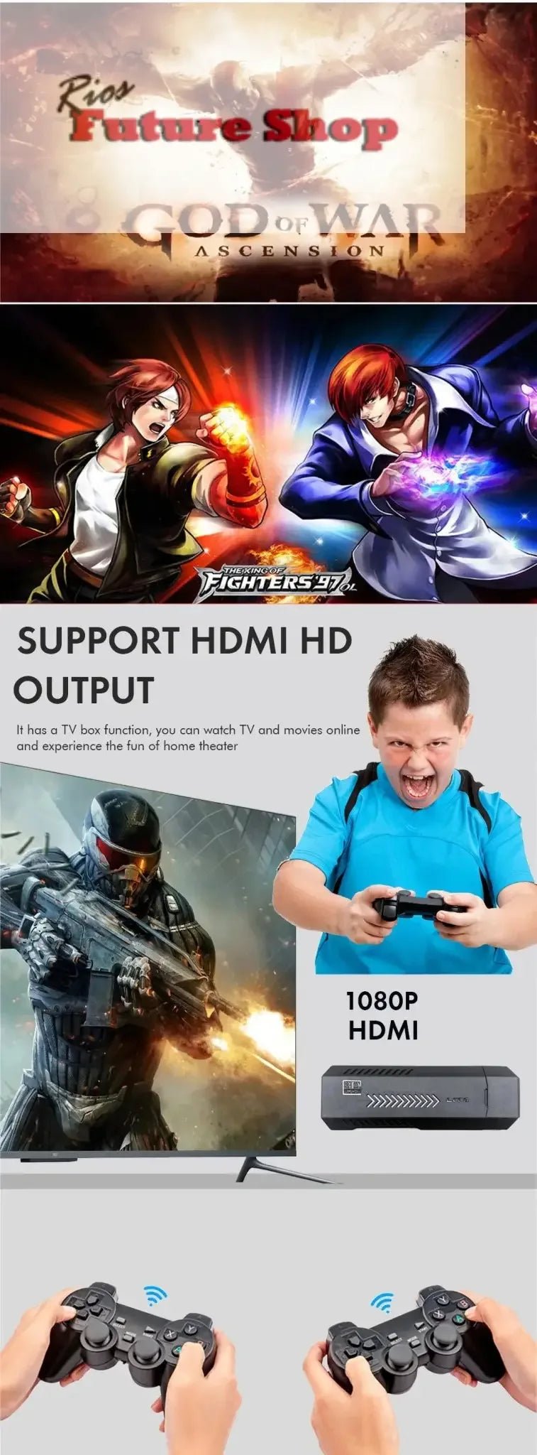Video Game Console X2 Plus 4K HD Retro 40000 Games - Rios Future Shop