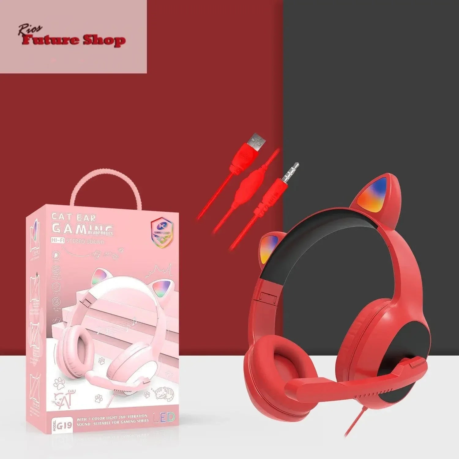 Wired Gaming Headphones Headset G19 - Rios Future Shop