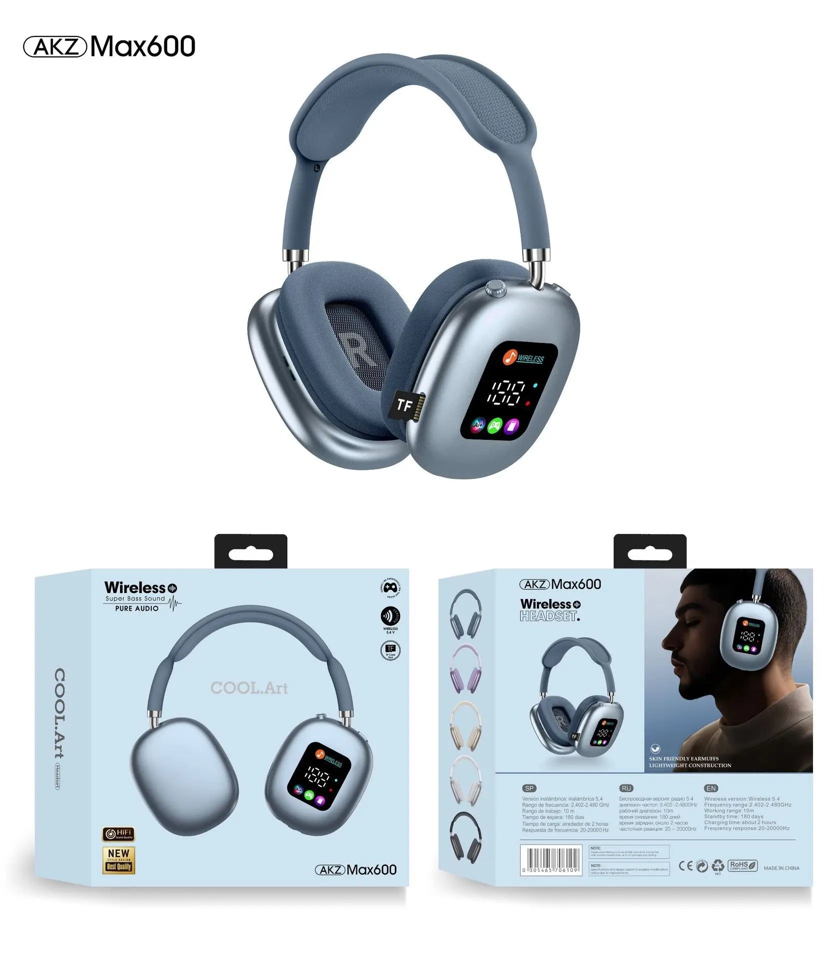 Wireless Earphones RGB Lighting IPX5 - Rios Future ShopGadget191288010:123085Blue