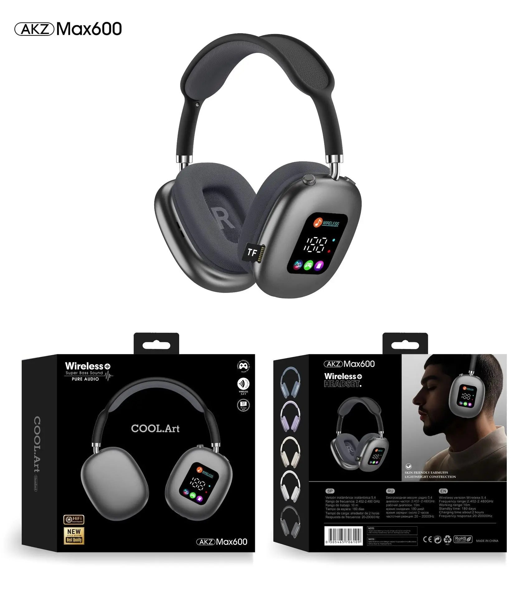 Wireless Earphones RGB Lighting IPX5 - Rios Future ShopGadget191288010:3327837Black