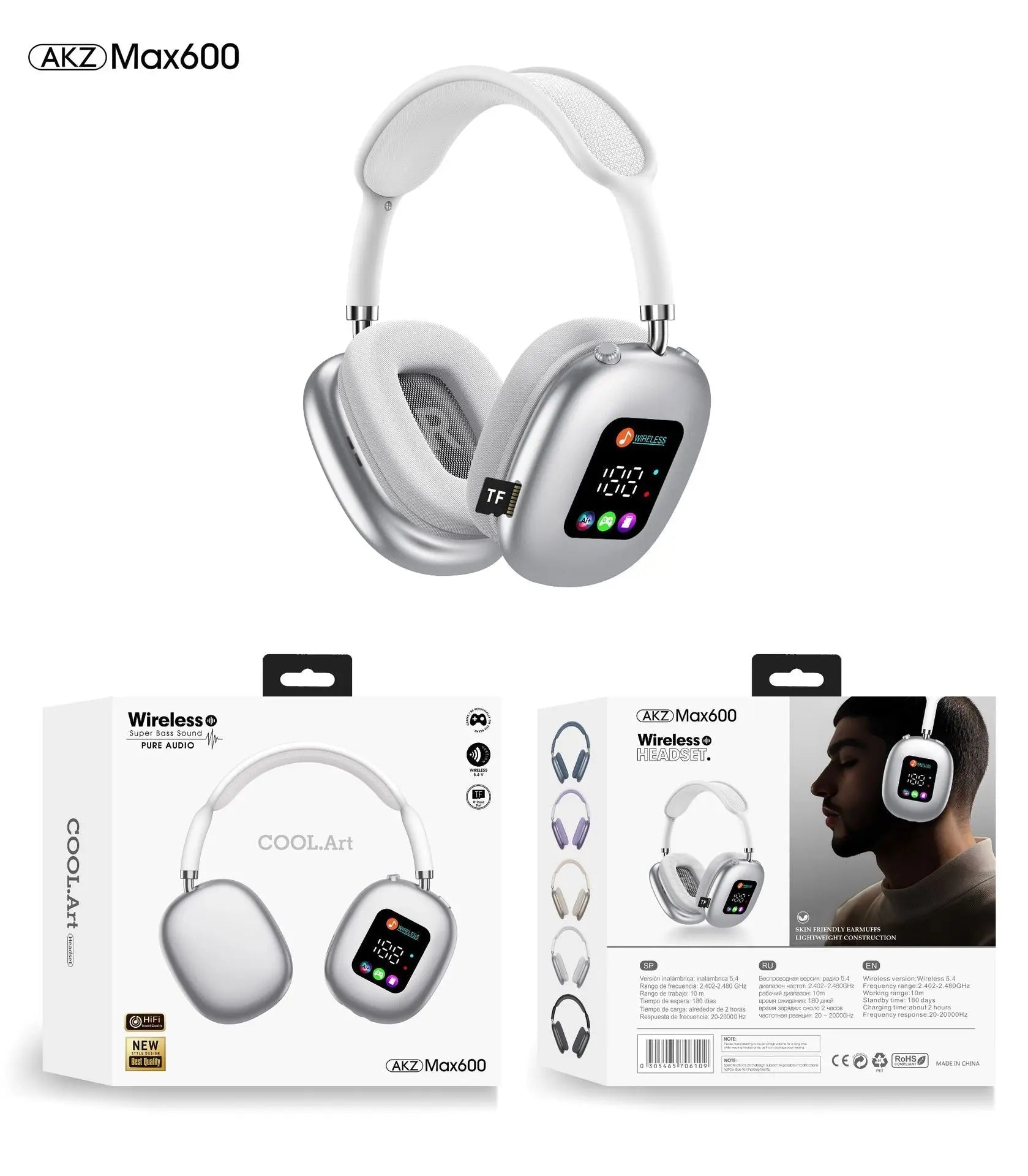 Wireless Earphones RGB Lighting IPX5 - Rios Future ShopGadget191288010:3460547Silver