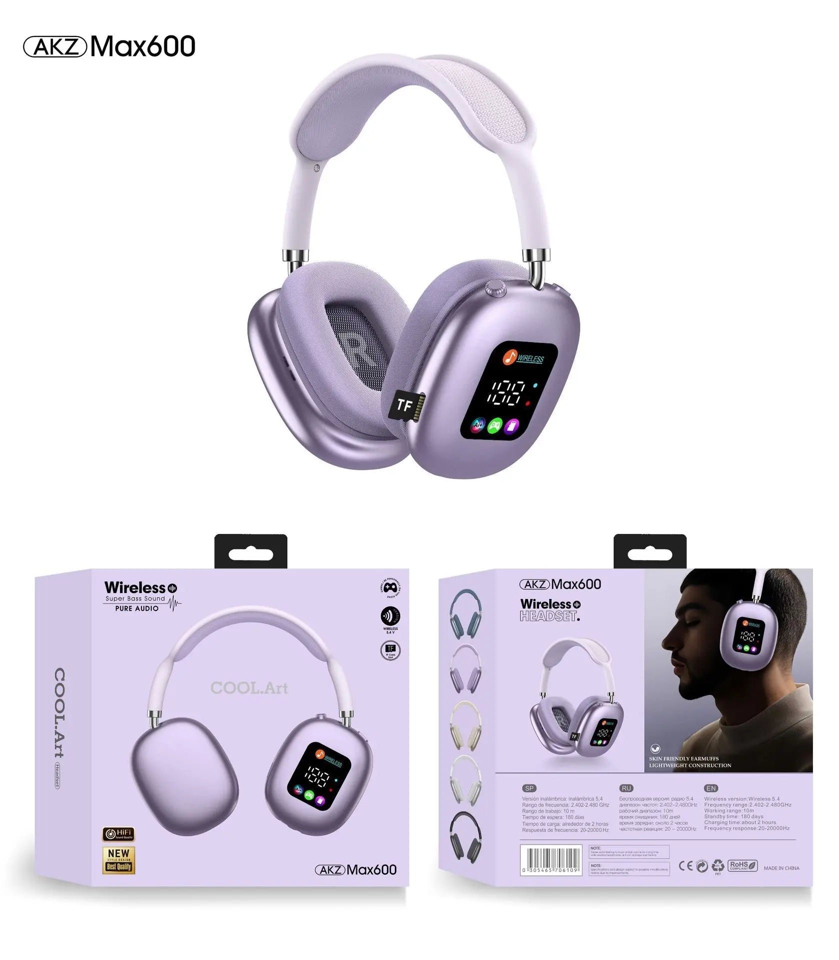 Wireless Earphones RGB Lighting IPX5 - Rios Future ShopGadget191288010:3851110Purple