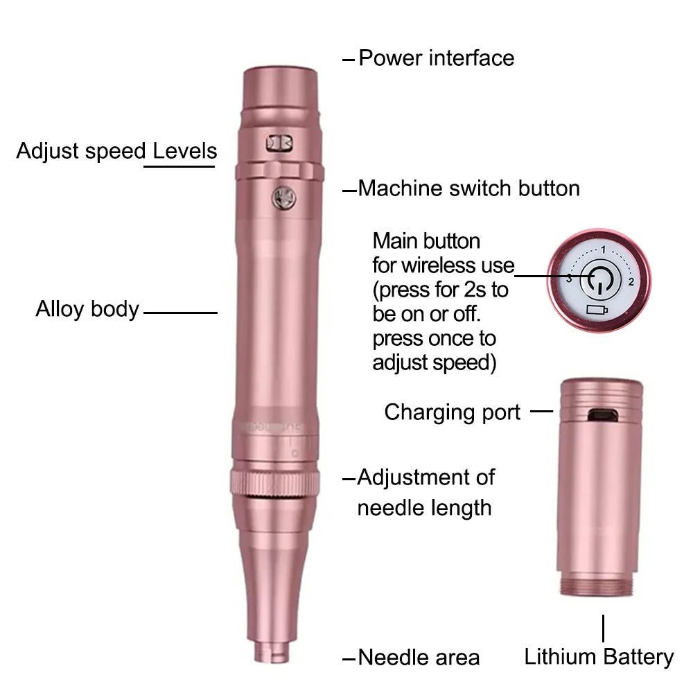 Wireless Permanent Makeup Machine Pen - Rios Future Shopahestics14:20000489030pcs Needles -5P