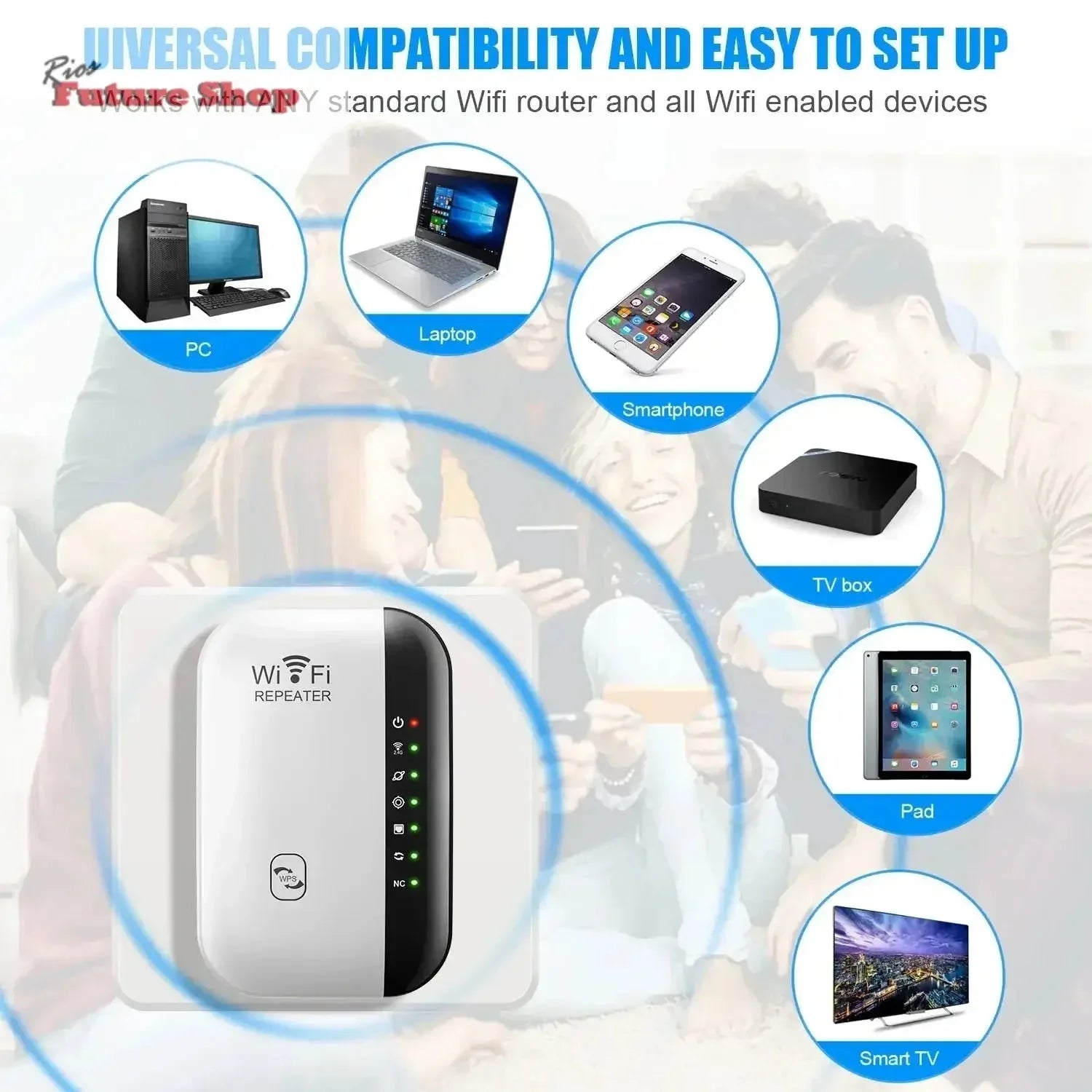 Wireless WiFi Repeater 300Mbps WiFi Extender Amplifier - Rios Future Shop