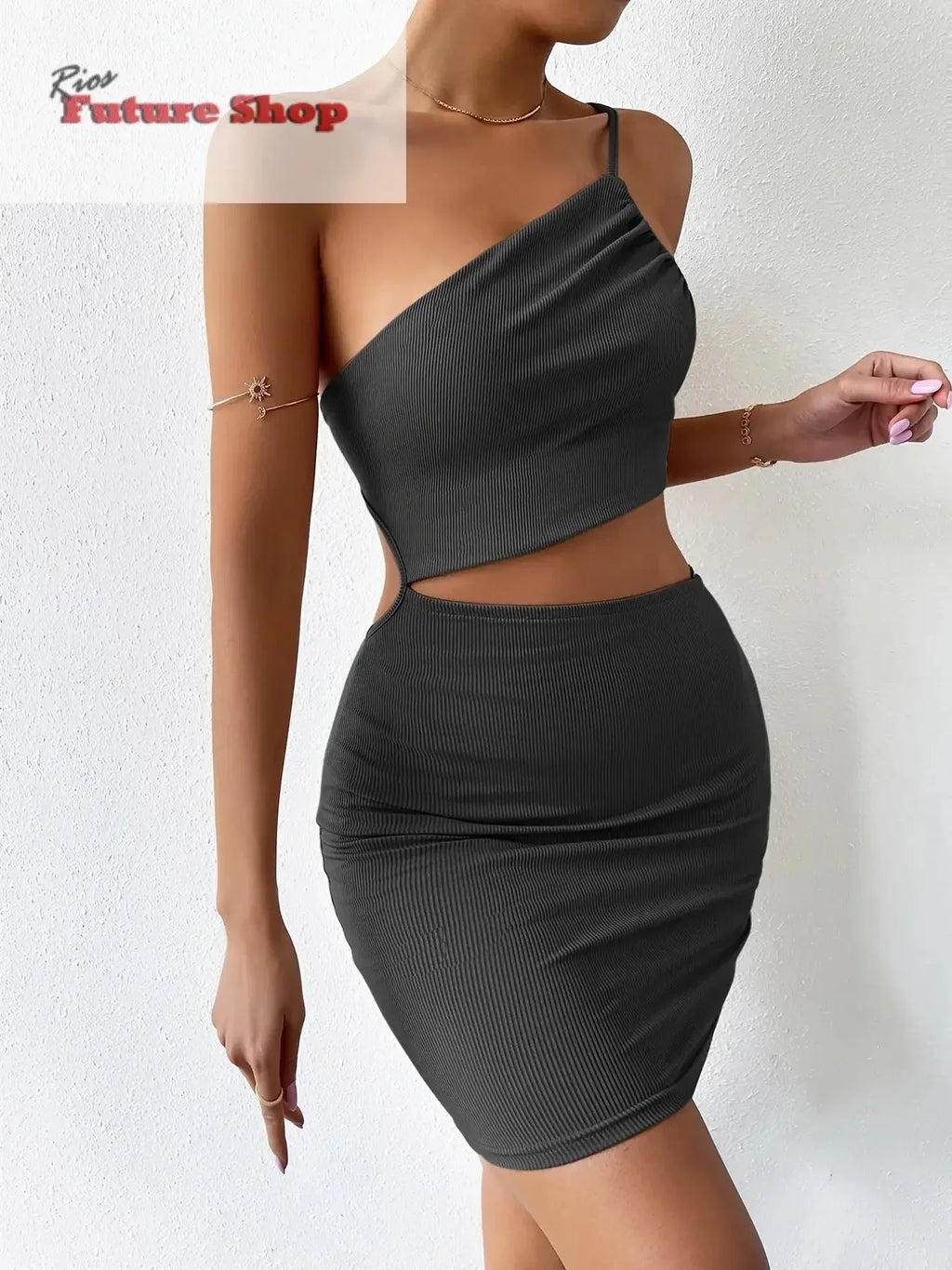 Women's Dresses Solid Sexy Backless One Shoulder - Rios Future Shop
