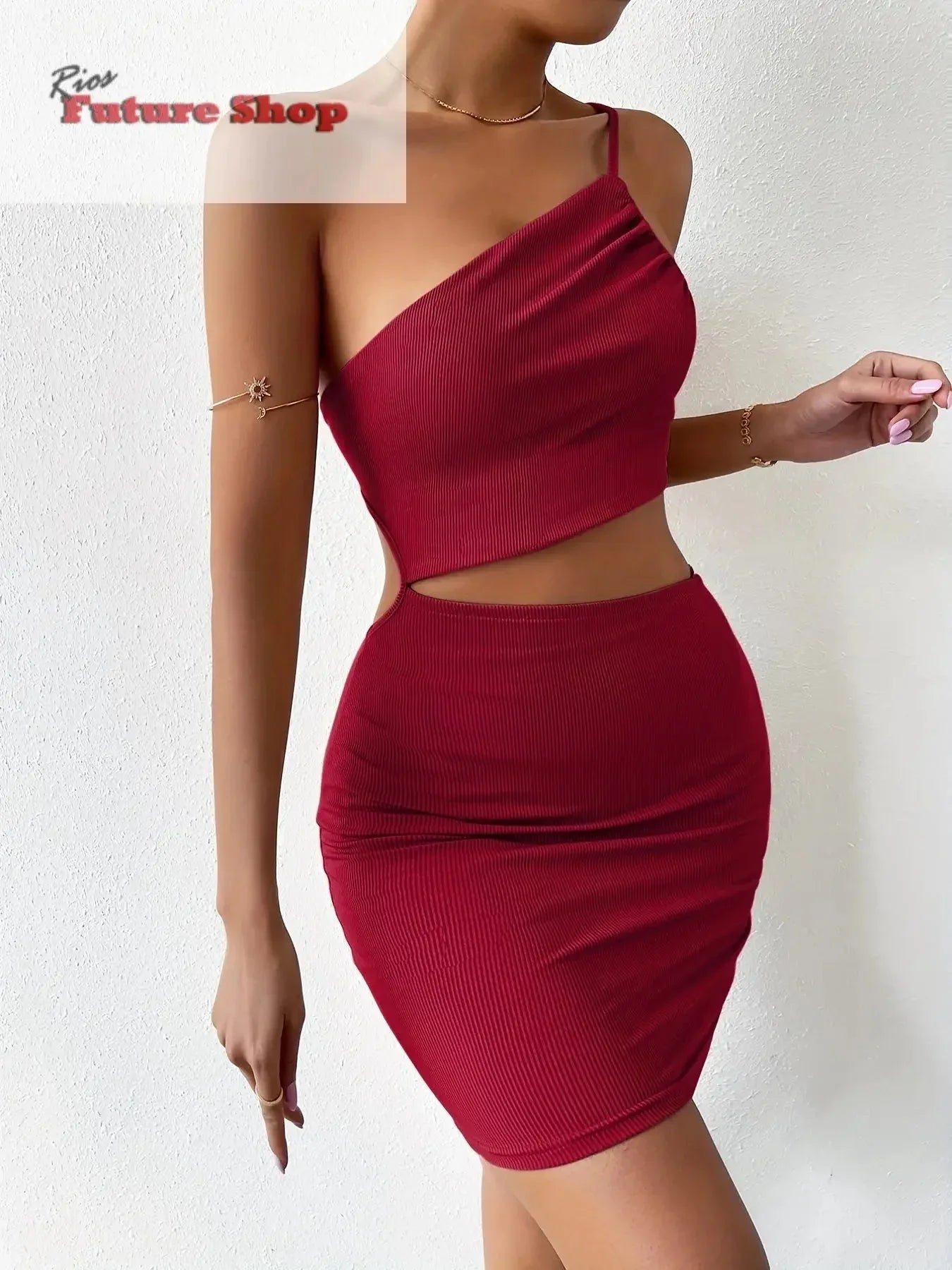 Women's Dresses Solid Sexy Backless One Shoulder - Rios Future Shop