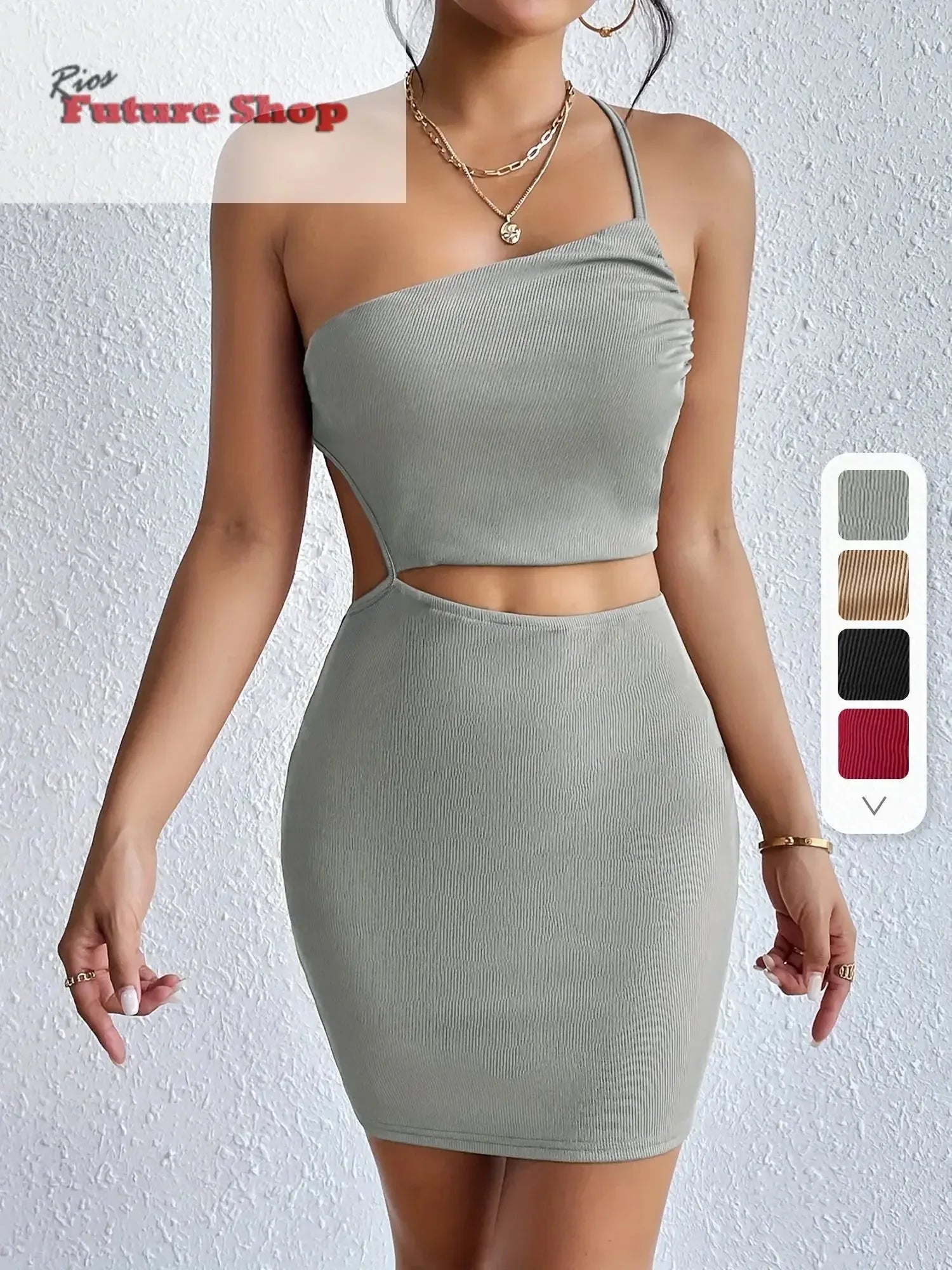 Women's Dresses Solid Sexy Backless One Shoulder - Rios Future Shop