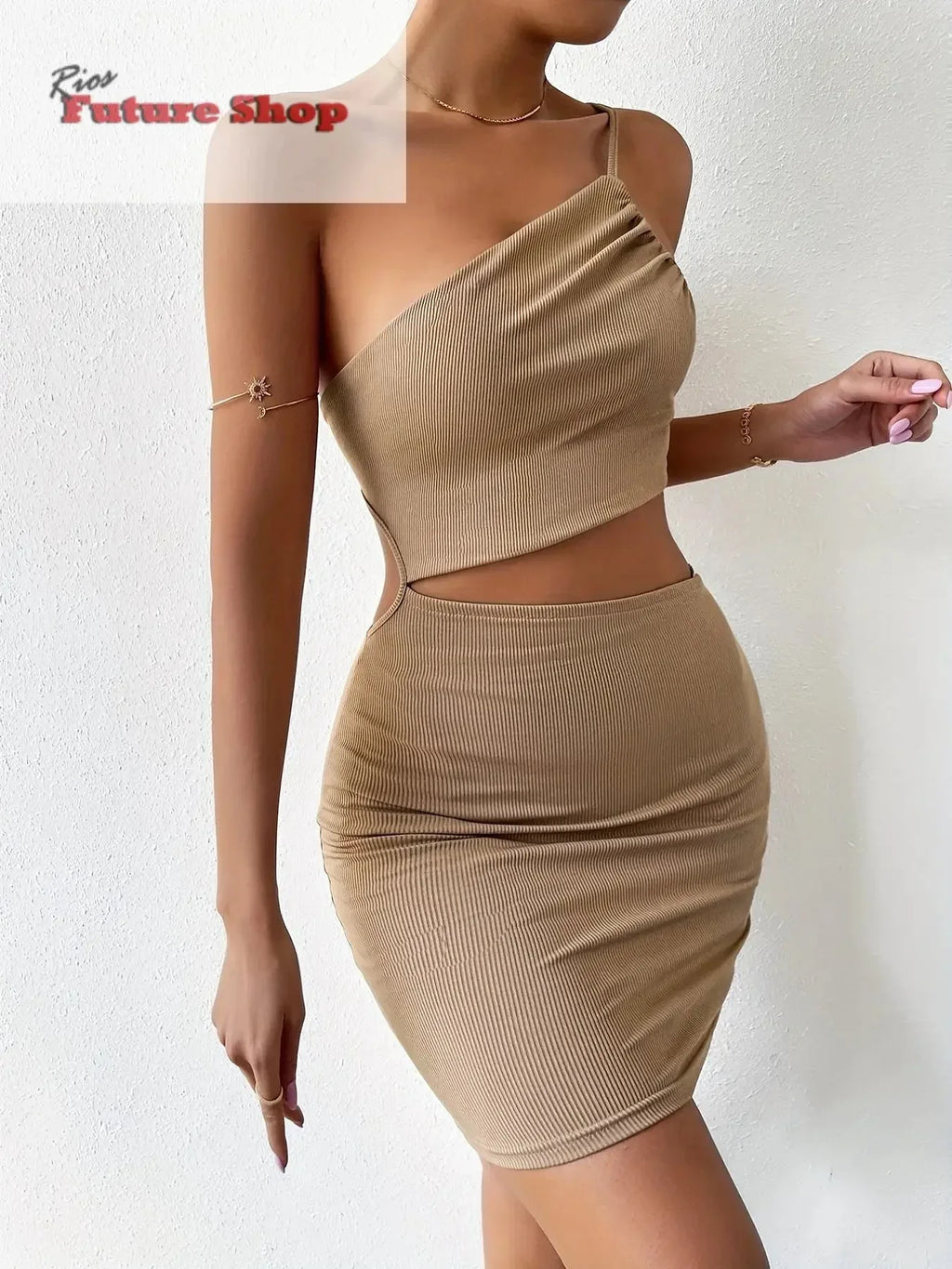 Women's Dresses Solid Sexy Backless One Shoulder - Rios Future Shop