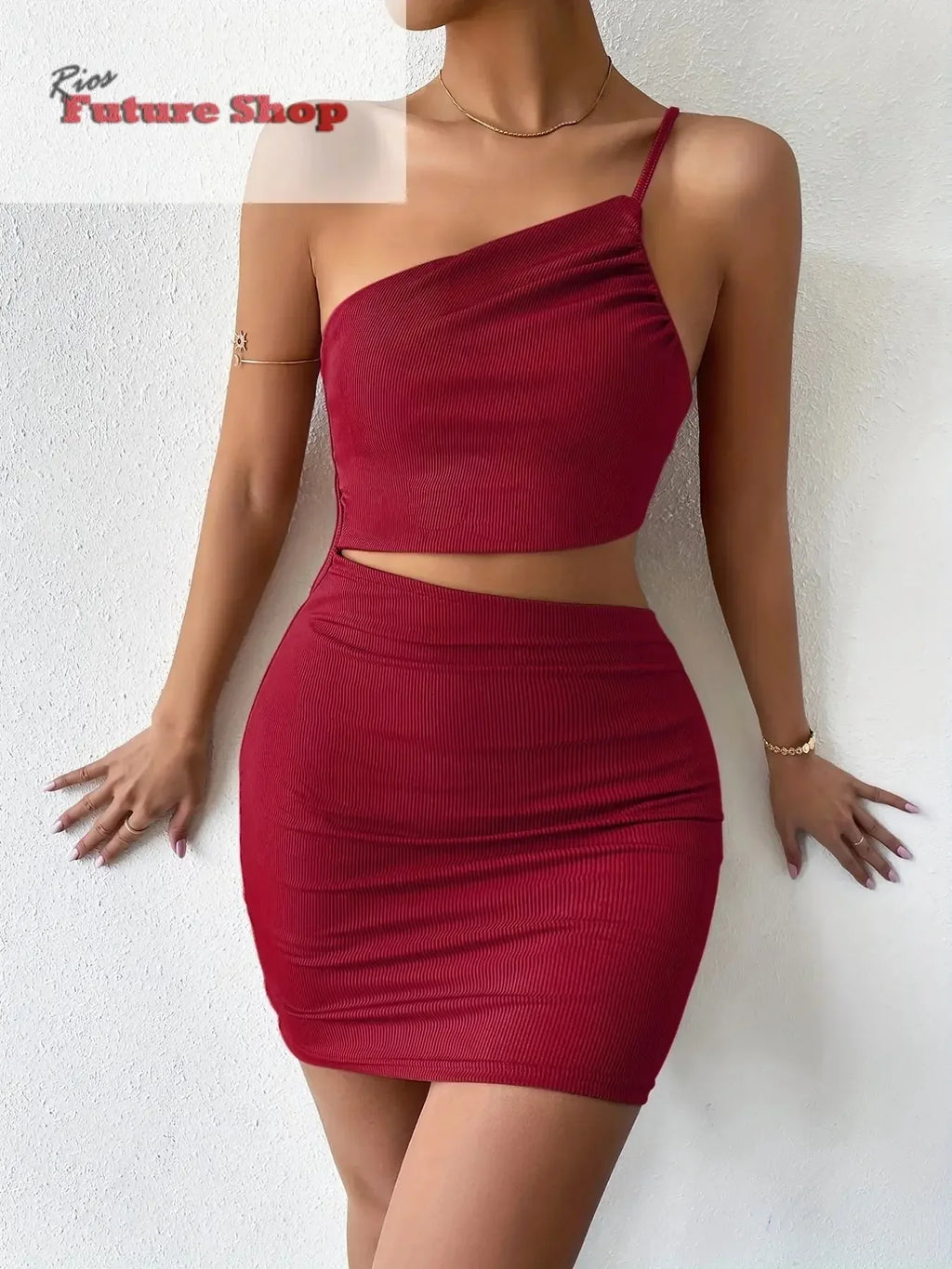 Women's Dresses Solid Sexy Backless One Shoulder - Rios Future Shop
