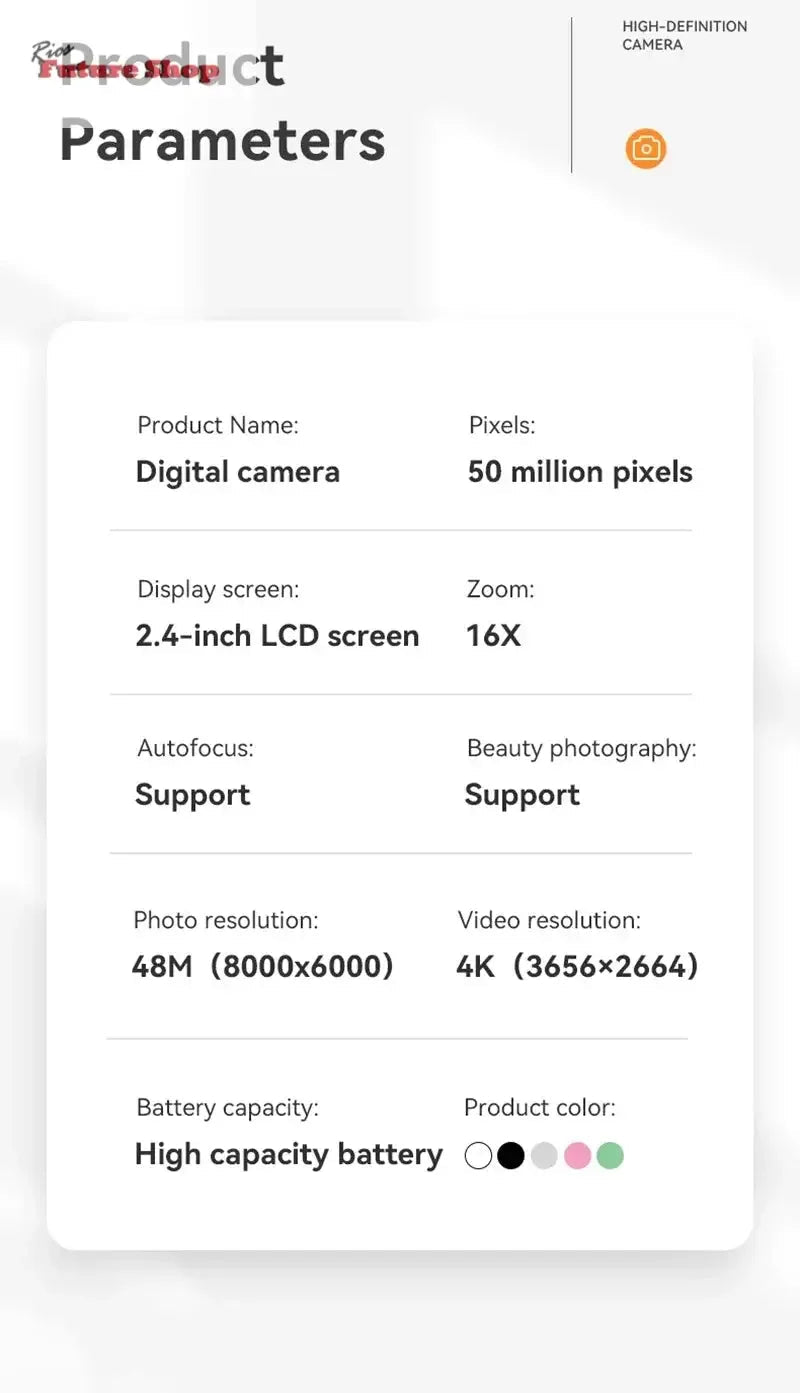 Xiaomi 4K Digital Camera 50MP 16X - Rios Future Shop