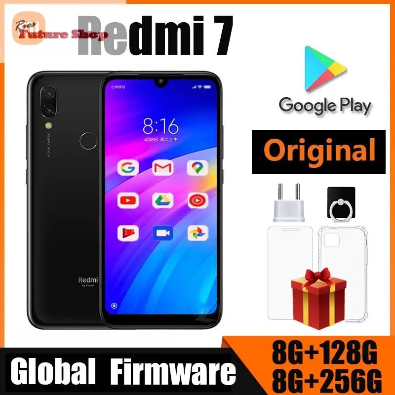 Xiaomi Redmi 7 Cellphone with Phone Case, Dual SIM Solt Cellphone Android Cell Phone Dual Camera  used phone DSersUSA