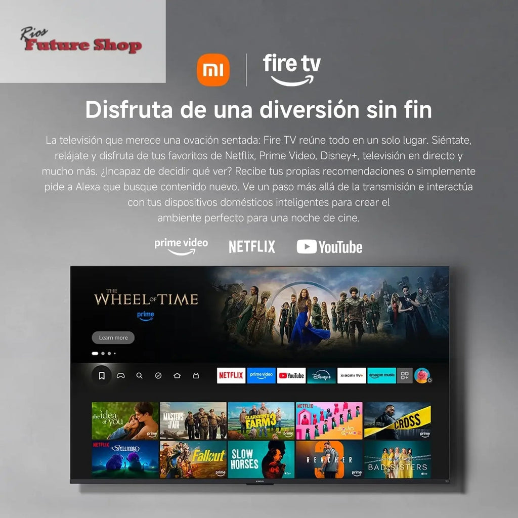 XIAOMI TV F 65, 65 Pulgadas (165 cm), 4K UHD, Smart TV, Fire TV, Control por Voz Alexa, HDR10, MEMC, Modo Game Boost 120Hz,2GB+32GB, Compatible con Apple AirPlay, 2025 - Rios Future Shop